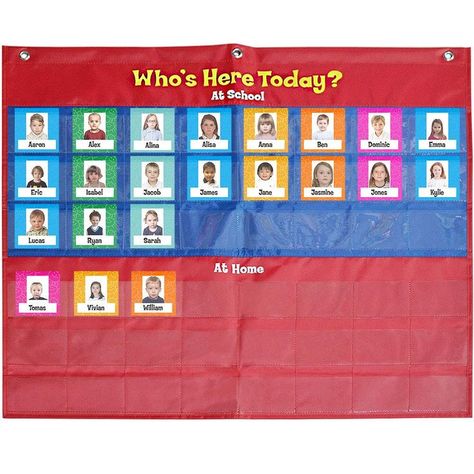 Attendance Pocket Chart with 72 Cards,Pocket Chart for Classroom Classroom Attendance Chart, Classroom Attendance, Attendance Chart, Cards Teacher, Classroom Kindergarten, Classroom Goals, Teacher Accessories, Preschool Classroom Decor, Teacher Cards