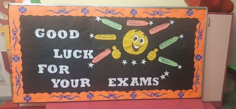 Exam Board Decoration Ideas, Best Of Luck For Exams, Good Luck For Exams, School Board Decoration, Kids Worksheets, Classroom Board, Kids Worksheets Printables, Best Of Luck, Notice Board