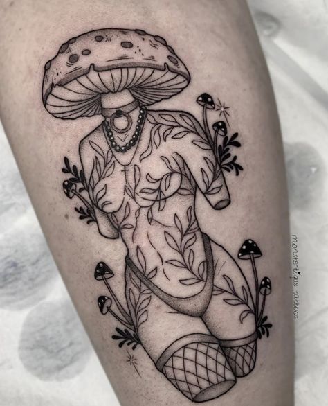 Mushroom Tattoo Ideas, Fall Tattoos, Mushroom Tattoo, Autumn Tattoo, Reference Ideas, Mushroom Tattoos, Tattoo Reference, Pin Up Tattoos, Fairy Tattoo