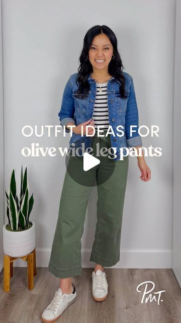 Audrey Tom / Style & Wardrobe Coach on Instagram: "Here are 5 fresh ideas on how to style these versatile pants! They pair well with so many options because of their neutral tone. They are really lightweight, soft, flexible, and comfortable with plenty of stretch and can be styles for casual everyday looks to office-ready ones!  😍

Are these olive green wide-leg pants a part of your wardrobe yet? These pants have been a 🔸staple🔸 in my wardrobe for years, evolving in style over time - now it’s the wide-leg version!

💬 Comment “OLIVE” to SHOP the looks!

Also, if you’d like to be able to mix and match your wardrobe this way, check out the Spring Wardrobe & Outfit Guide! It’ll help you create your own capsule wardrobe and show you lots of different ways to wear the pieces you own. Many of Green Wide Leg Crop Pants Outfit, Style Green Wide Leg Pants, Green Linen Pants Outfit Fall, Olive Cropped Pants Outfit, Green Wide Leg Jeans Outfit, Green Chinos Women Outfit, Wide Leg Green Pants Outfit, Olive Green Wide Leg Pants Outfit, Olive Green Jeans Outfit