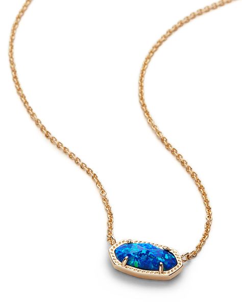 Elisa Pendant Necklace in Royal Blue Kyocera Opal