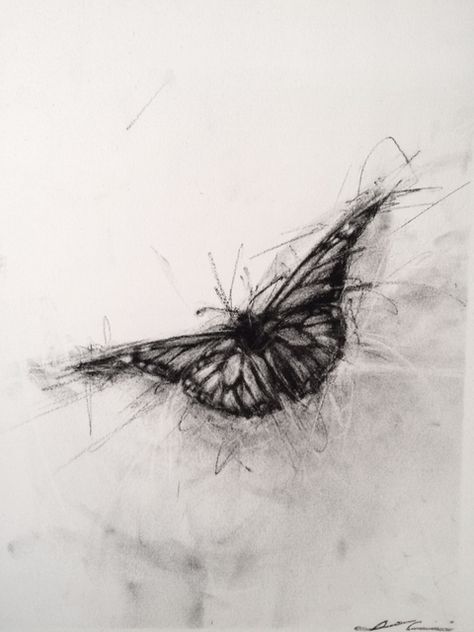 Monarch Butterfly in Flight Charcoal Artwork, Charcoal Sketch, Charcoal Art, Butterfly Drawing, Arte Obscura, Pencil Art Drawings, Charcoal Drawing, 판타지 아트, Arte Horror