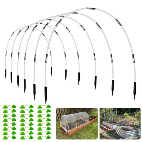 PRICES MAY VARY. ★【PREMIUM GARDEN HOOPS GROW TUNNEL KIT】: Our garden hoops frame is a versatile solution for plant protection and growth enhancement. Crafted from durable, fiberglass, this kit includes 36 rust-resistant garden hoops, 30 connectors, 24 garden clips, and 12 support bases, offering a complete DIY experience. ★【COMPLETE DIY KIT】: Tailor your garden effortlessly! Insert the support bases into the soil, then place the hoops onto the support bases to construct garden tunnels, mini-gree Garden Mesh, Landscape Stairs, Garden Netting, Row Covers, Covered Garden, Plant Protection, Garden Help, Home Vegetable Garden, Garden Kits