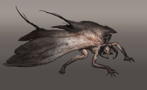 Monster Oc, Moth Man, Monster Artwork, Dark Creatures, Beast Creature, Creature Artwork, 다크 판타지, Monster Concept Art, Fantasy Creatures Art