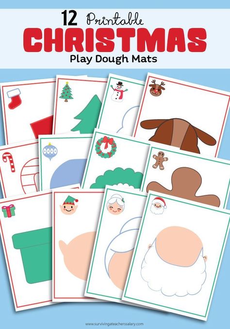 Things To Laminate Free Printable, Christmas Playdoh, Preschool Sensory Play, Christmas Play Dough, Playdoh Mats, Preschool Sensory, Play Dough Mats, Preschool Christmas Activities, Christmas Units