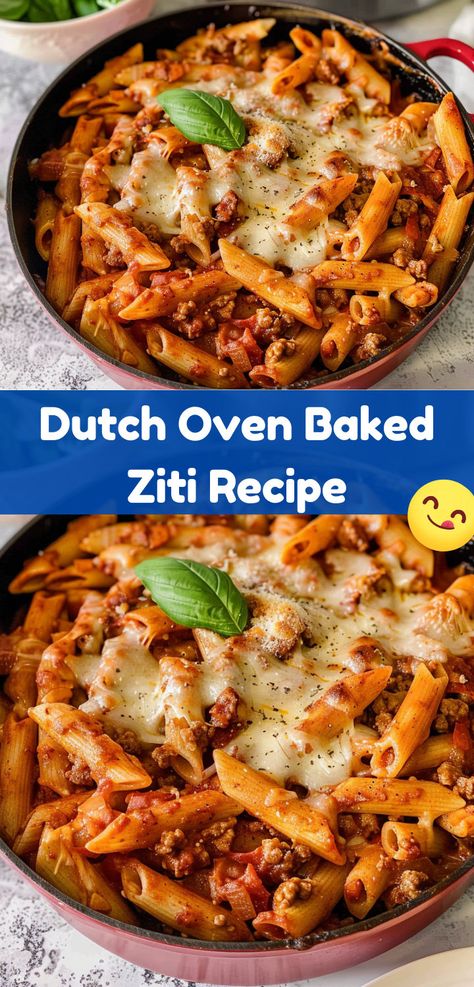 Keto Dutch Oven Baked Ziti: Delicious, low-carb comfort food. Easy, cheesy, and perfect for any meal. Oven Baked Ziti, Easy Dutch Oven Recipes, Ziti Recipe, Ziti Recipes, Baked Ziti Recipe, Dutch Oven Recipes, Baked Ziti, Easy Cheesy, Keto Meal