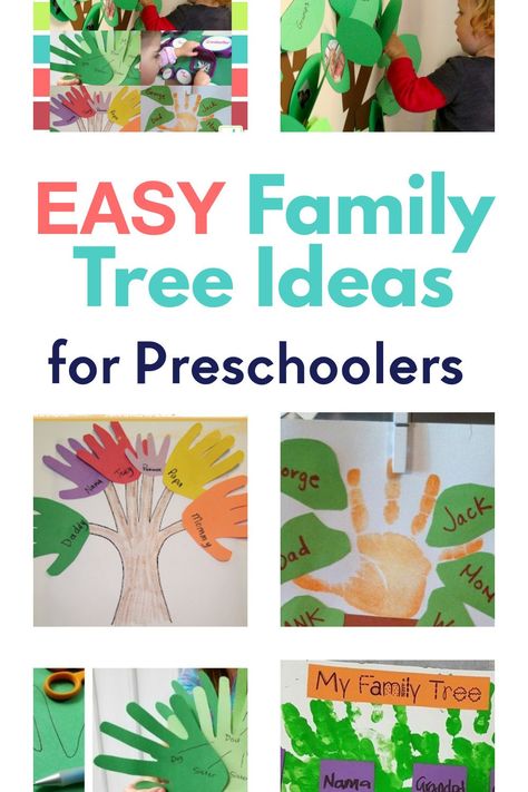 Today we've collected 6 family tree ideas for kids that are great preschool projects for the holidays. This time of year is all about family. These 6 projects are perfect for introducing to young ones the idea of how a family grows and is connected. So when grandma and grandpa visit, they have a real sense of how the branches of a family extend. Family Projects For Toddlers, Preschool Crafts About Family, Family Crafts For Preschoolers, My Family Crafts Preschool, Preschool Family Tree Ideas, Kids Family Tree Project, Family Tree Ideas For Kids Project, Preschool Family Crafts, My Family Crafts For Toddlers