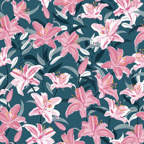 Casual Background, Vans Art, Scarf Flower, Flower Seamless Pattern, Lily Pattern, Floral Ornament, Flower Pattern Design, Flower Art Images, Pattern Flower