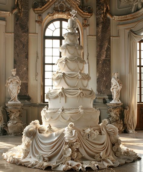 A cake like this isn’t just dessert—it’s art. Every detail crafted with care, every layer a testament to the celebration. Wouldn’t you say this is fit for a royal wedding? #WeddingCake #CakeArt #ElegantWeddings #RoyalWedding #WeddingInspiration #BridalDetails #CoutureCakes #LuxuryWedding #CelebrationDetails #ClassicElegance #timelessbeauty Gatsby Wedding Cake, Royal Wedding Cakes, Royalty Wedding, Victorian Wedding Cakes, 25 Anniversary Cake, Old Fashioned Wedding, Royal Wedding Cake, 25 Anniversary, Vintage Birthday Cakes