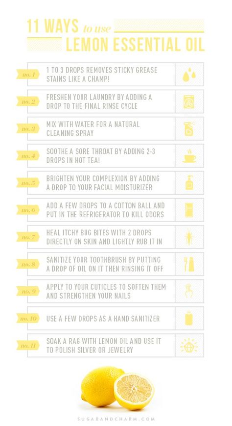 11 ways to use Lemon Essential Oil - Sugar and Charm - sweet recipes - entertaining tips - lifestyle inspiration Health Coconut Oil, Yl Oils, Lemon Essential Oil, Yl Essential Oils, Essential Oil Benefits, Living Essentials Oils, Living Essentials, Young Living Oils, Doterra Oils