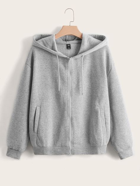 Light Grey Casual  Long Sleeve Polyester Plain Zip Up Embellished Medium Stretch Spring/Fall Plus Size Sweatshirts Gray Sweater Zip Up, Grey Zipper Hoodie Outfit, Gray Zip Up Hoodie Outfit, Grey Zip Up Hoodie Outfit, Grey Zipper Hoodie, Hoodie Jacket Outfit, Dr Mundo, Gray Zip Up Hoodie, Grey Sweater Outfit