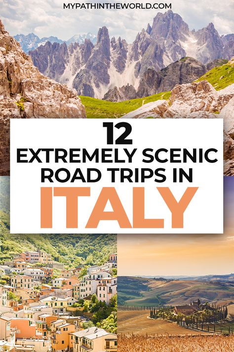 Planning your Italy road trip itinerary and not sure where to start? From Tuscany to northern Italy to Sicily, here are 12 ideas for an Italy travel itinerary by car! (including beautiful places to visit, things to do, and other travel tips) Italy Road Trip Itinerary, Italy Road Trip, Traveling In Italy, Italy Road, Driving In Italy, Scenic Road Trip, Beautiful Countryside, Tips For Traveling, Explore Italy