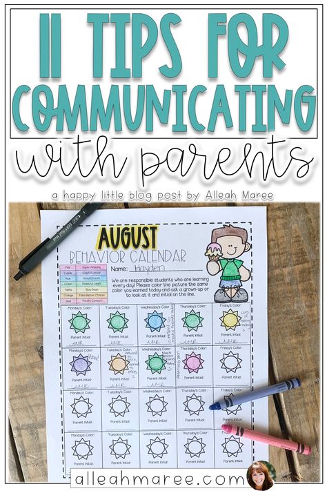 Classroom Parent Communication, Classroom Information For Parents, Behavior Communication With Parents, Parent Communication Ideas, Communication With Parents, Behavior Calendar, Make Reading Fun, Kindergarten Parent, Parent Board