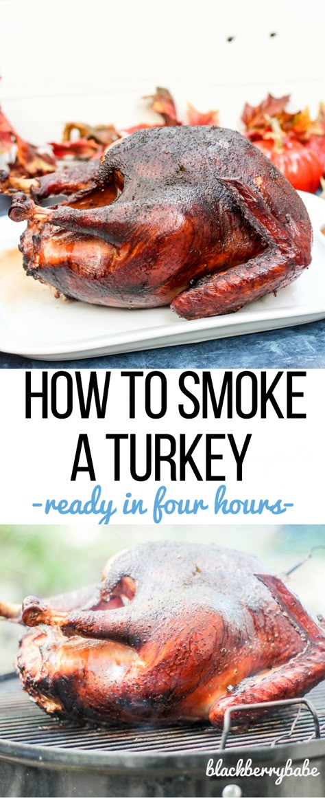 Smoking a whole turkey is easier than you think! Tips on how long to smoke, what type of wood to use, and how to brine the bird! #700reasons #ad Honey Beef, Traeger Smoked Turkey, Smoked Whole Turkey, Casserole Mexican, Turkey For Thanksgiving, Smoked Turkey Recipes, Beef Rice, Pellet Grill Recipes, Smoked Meat Recipes