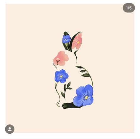 Bunny Tattoo Design, Luna Tattoo, Lillies Tattoo, Think Tattoo, Bunny Tattoo, Tulip Tattoo, Cool Wrist Tattoos, Bunny Tattoos, Rabbit Tattoos