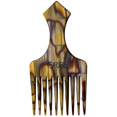 The Oribe Hair Pick is artisanally crafted with custom-designed Italian resin and finished by hand. It features rounded tips for easy detangling and styling while creating shape and volume. | Oribe Italian Resin Hair Pick | Dermstore Fashion Magazine Photos, Oribe Hair, Marbled Resin, Pick Comb, Oribe Hair Products, Hair Pick, Spring Nail Colors, Metallic Nails, Celebrity Hair Stylist