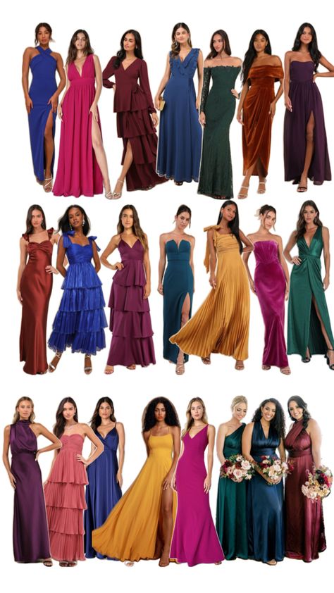 Jewel Tones Bridesmaids, Jewel Tone Gown, Jewel Toned Bridesmaid Dresses, Bridesmaid Dresses Jewel Tones, Moody Bridesmaid Dresses, Jewel Tone Dresses, Jewel Tone Bridesmaid Dresses, Jewel Tone Bridesmaid, Jewel Tone Dress