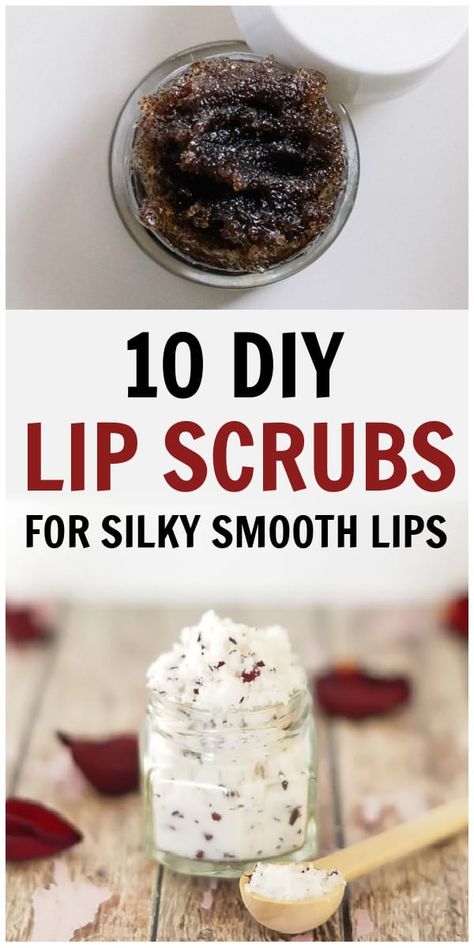 These easy DIY lip scrubs you can make in no time will leave your lips smooth and silky! DIY lip scrub recipes are a great DIY beauty product because they are so easy and cheap to make! Diy Lip Scrubs, Bath Teas, Diy Lip Scrub, Natural Lip Scrub, Diy Lip Balm Recipes, Diy Cinnamon, Salt Scrubs, Homemade Business, Lip Scrub Recipe