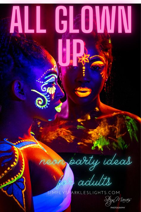 Glow Party Ideas For Adults, Paint Party Outfit, Neon Glow Party Ideas, Adult Glow Party, Rave Party Theme, Blacklight Birthday Party, Rave Party Ideas, Glow Party Ideas, Glow Party Outfit