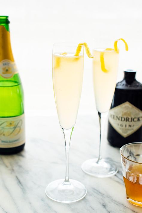 French 75 Drink, French 75 Recipe, French 75 Cocktail Recipes, French 75 Cocktail, Simple Syrup Recipes, Strong Drinks, Make Simple Syrup, French 75, Vegan Sugar