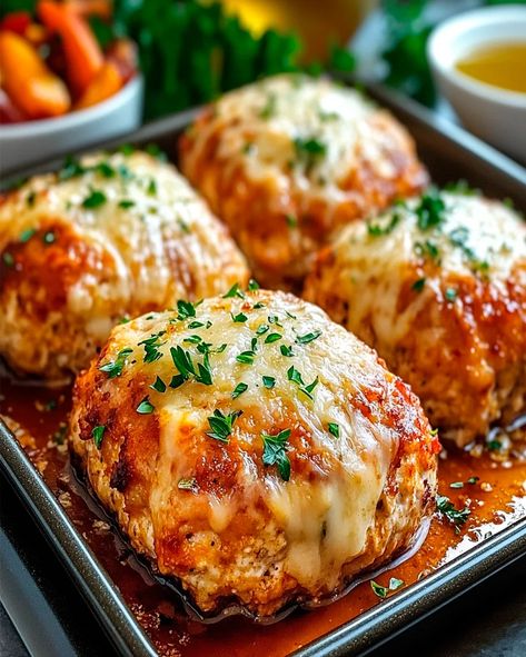 Garlic Parmesan Chicken Meatloaves | Easy Recipe Quick Healthy Dinner Low Carb, Garlic Parmesan Meatloaves, Minced Chicken Recipes Dinners, Garlic Parmesan Chicken Meatballs, Garlic Parm Chicken Meatloaves, Garlic Parmesan Meatloaf, Garlic Parm Chicken Meatloaf, Chicken Parm Meatloaf, Garlic Parm Pork Chops