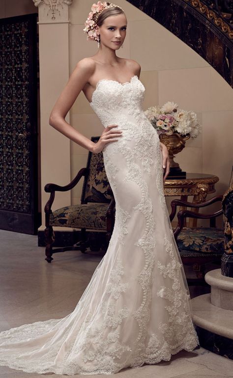 Casablanca Bridal Spring 2015 2201_Front - Belle The Magazine Sweetheart Wedding Dress Strapless, Casablanca Bridal Gowns, Casa Blanca Wedding Dress, Vintage Lace Wedding Dress, Wedding Gown Gallery, Wedding Dress Strapless, Casablanca Bridal, Sweetheart Wedding Dress, Designer Wedding Gowns