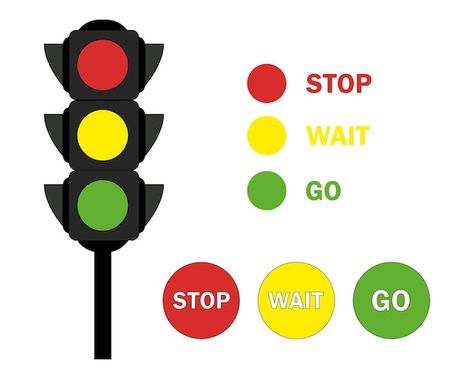 Flat traffic lights with three colors re... | Premium Vector #Freepik #vector #semaphore #stop-light #traffic-signal #traffic-light Signal Light Traffic, Traffic Signal Worksheet For Kids, Trafic Signal For Kids, Traffic Light Study Method, Trafic Signal Project For Kids, Traffic Signal Drawing, Traffic Signs For Kids Activities, Traffic Signal Craft For Kids, Traffic Light Illustration