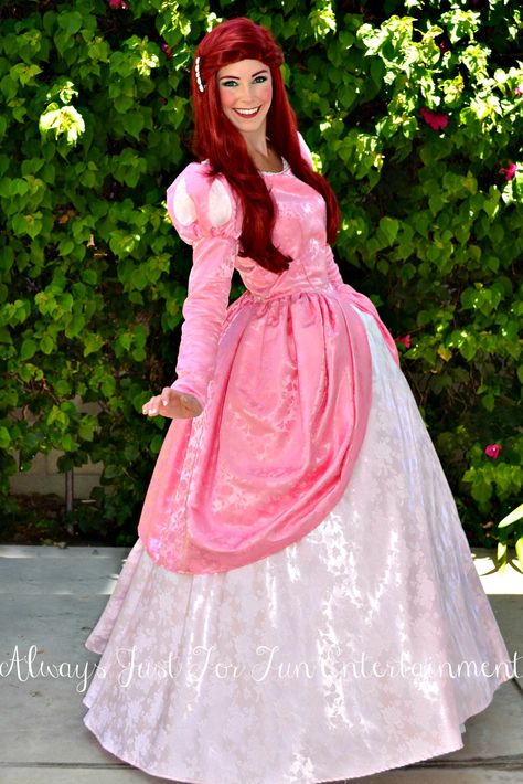 Ariel/Mermaid land dress Alwaysjustforfun.com The Little Mermaid Princess Birthday Party Characters Orange County, LA County, Inland Empire, Southern California Ariel Pink Dress, Princess Ariel Dress, Ariel Pink, Party Characters, Ariel Dress, Ariel Mermaid, Little Mermaid Birthday, Princess Cosplay, Inland Empire