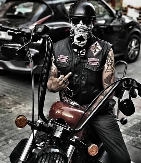 Red Devils MC Motorcycle Gang, Ape Hangers, Motorcycle Aesthetic, Motorcycle Photography, Biker Clubs, Biker Aesthetic, Biker Gang, Motorcycle Club, Harley Bikes