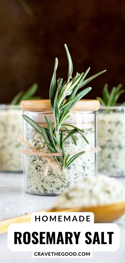 Try this easy and quick recipe for homemade rosemary salt. Infused with fresh herbs and an optional hint of lemon zest, this flavored salt is the perfect finishing touch to any dish. Plus, it makes a thoughtful and gourmet gift for food lovers. Learn how to transform simple ingredients into a culinary masterpiece that will elevate your cooking game. Pin this now and start creating your flavorful, homemade seasoning today! Rosemary Salt Recipe, Flavored Salt, Rosemary Salt, Homemade Seasoning, Habanero Hot Sauce, Flavored Salts, Sourdough Starter Recipe, Herb Recipes, No Salt Recipes