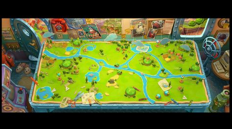 Game Map Design, World Map Game, Map Game, Game Map, Map Games, Scene Background, Wall Feature, Board Game Design, 2d Game Art