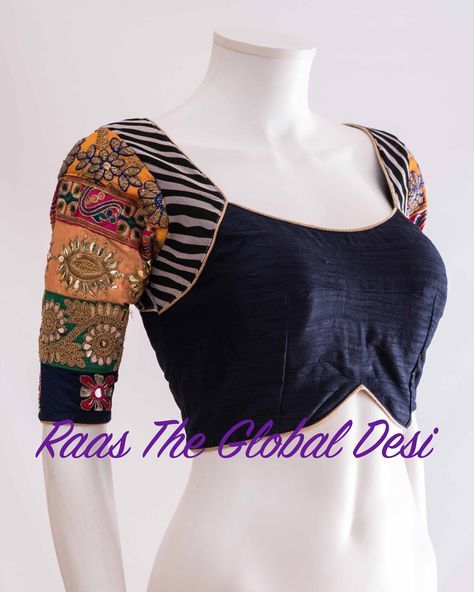 Blouse Designs For Choli, Multicolour Blouse Design, Blouse Pattern For Navratri, Katori Blouse Designs, Front Blouse Designs, Katori Blouse, Global Desi, Indian Clothing Store, New Saree Blouse Designs