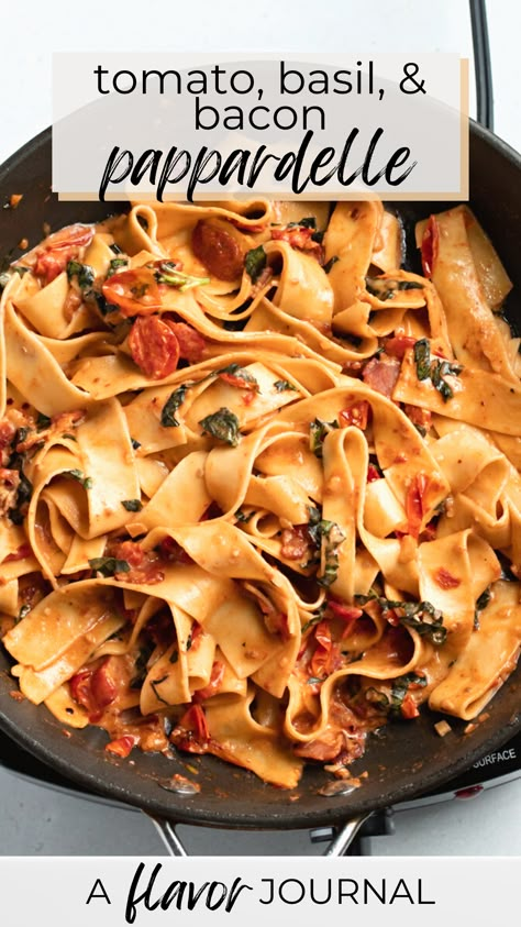 Delicious papappardelle pasta for two people! This pasta recipe is packed with flavor and comes together in just 30 minutes! #pappardellerecipes #pappardellepasta #pastafortwo #recipesfortwo #smallbatchrecipes Pappardelle Pasta Sauce, Easy Pappardelle Recipes, Pappardelle Recipes Chicken, Paparadelle Recipes Noodles, Papadeli Pasta Recipes, Parpadelle Pasta Recipes, Tagliatelle Pasta Recipes, Pasta Paella, Papperdelle Recipes