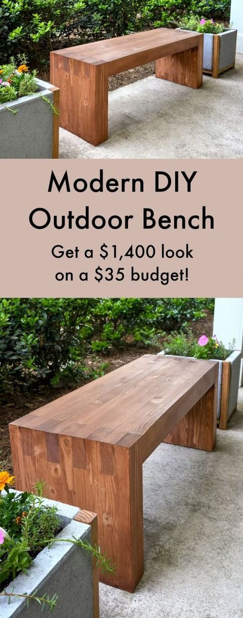 Diy Outdoor Bench, Diy Bench Outdoor, Diy Bench, Have Inspiration, Diy Holz, Woodworking Bench, Wooden Bench, Diy Planters, Woodworking Ideas