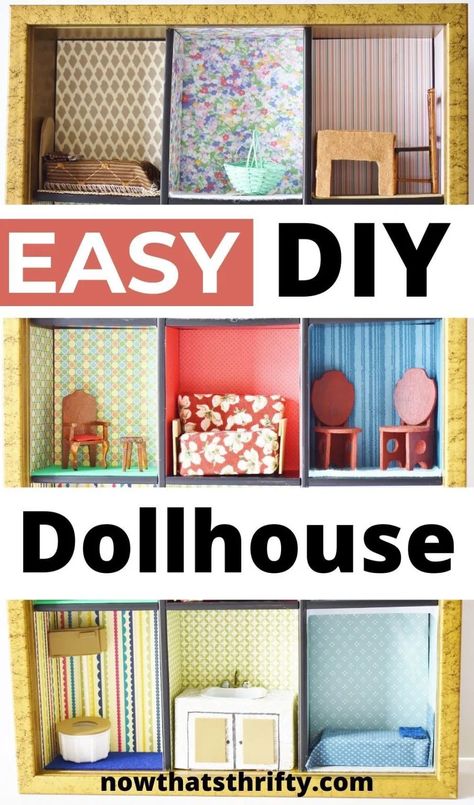 Diy Box Dollhouse, Doll House Crafts How To Make, Mini Doll House Diy How To Make, Diy Dollhouse Furniture Easy How To Make, Homemade Dollhouse Furniture, Barbie Furniture Diy Homemade, Mini Doll House Diy, Barbie Activities, Doll House Furniture Diy