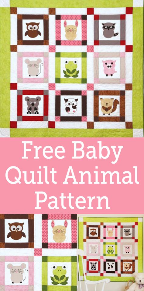 Are you anxiously awaiting the arrival of a new baby in the family? Looking for a fun pattern you can use with your fabric cutter? You can create a comfy blankie for your little one with nine of the most adorable babies from the animal kingdom to keep him or her company in the crib using the GO! Talk to the Animals Baby Quilt Pattern, which you can download for free courtesy of our friends at AccuQuilt.com. Baby Quilt Panels, Embroidery Animals, Animal Baby Quilt, Machine Embroidery Tutorials, Panel Quilt Patterns, Ideas Embroidery, Baby Quilt Pattern, Cot Quilt, Baby Quilt Patterns