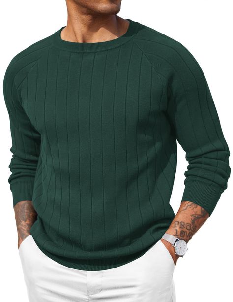 Mens Crewneck Sweater, Office Jobs, Crew Neck Sweater Men, Thermal Fabric, Mens Crewneck, Dressy Sweaters, Casual Pullover Sweater, Mens Sweaters, Collared Shirts