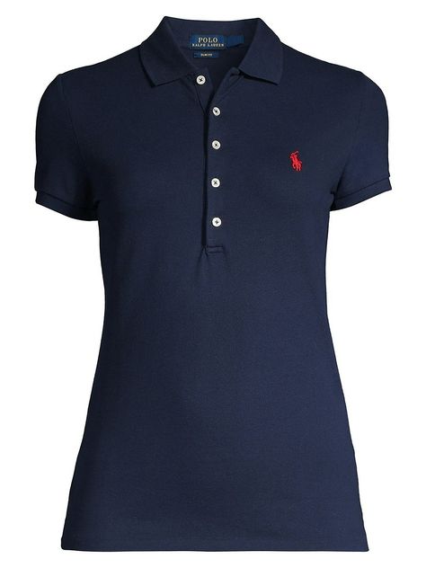 Polo Ralph Lauren Julie Skinny Polo in Newport Navy - $ 89.50 Polo Ralph Lauren Women Outfits, Polo Ralph Lauren Aesthetic, Ralph Lauren Shirt Women, Ralph Lauren Aesthetic, Polo Wear, Ralph Lauren Blouse, Americana Style, Polo Ralph Lauren Women, Americana Fashion