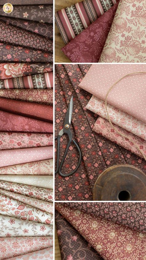 Evelyn's Hope Chest by Carrie Quinn for Marcus Fabrics is a beautiful Jacobean-style collection full of pale pinks, creams, reds, and browns. With beautiful florals, stripes, and tonal prints as the focus, these fabrics are sure to add an elegant style to any project. Fat Quarter Sewing Projects, Tonal Prints, Fabric Outlet, Timeless Treasures Fabric, Marcus Fabric, Quilt Fabric Collections, Pink Chocolate, Shabby Fabrics, Sewing Design