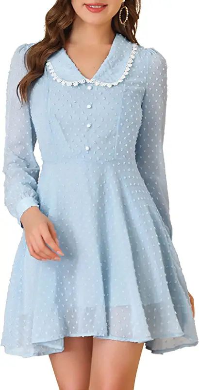 Peterpan Collar Kurti, Kurta Neckline, Collar Frock, Peter Pan Collar Pattern, Collar Kurti Design, Sunday Top, Aesthetic Wardrobe, Blue Dress Outfits, Dress With Peter Pan Collar