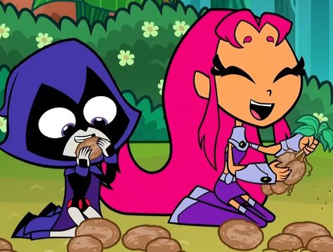 Star Fire And Raven Matching Icons, Nadja Core, Raven And Star, Spooky Dooky, Starfire And Raven, Star Fire, Friends Cartoon, Best Cousin, Bff Matching