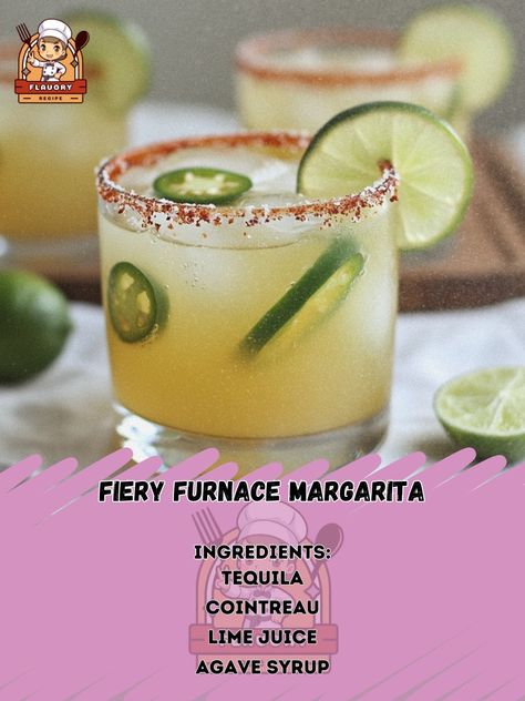 1. Ignite your taste buds with this sizzling, refreshing cocktail! 🔥🍹 2. Fiery Furnace Margarita 3. Ingredients: - Tequila (2 oz) - Cointreau (1 oz) - Lime Juice (1 oz) - Agave Syrup (1/2 oz) - Jalapeno Slices (3-4) - Ice - Salt and Cayenne Pepper (for rimming) - Lime wheel (for garnish) 4. Instructions: - Muddle jalapeno slices in the bottom of a cocktail shaker. - Add tequila, Cointreau, lime juice, and agave syrup to shaker. - Fill shaker with ice, cover, and shake until outside of shak... Fiery Furnace, Margarita Ingredients, Refreshing Cocktail, Daily Recipes, Agave Syrup, Cayenne Pepper, Refreshing Cocktails, Cocktail Shaker, Cayenne Peppers