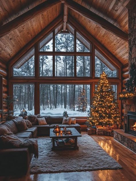 Attractive Log Cabins Cozy Cabin Layout, Cabin Interiors Cozy, Cute Log Cabin, Bloxburg Cabin, Log Cabin Homes Interior, Cosy Log Cabin, Christmas Log Cabin, Cozy Cabin Aesthetic, Aesthetic Cabin