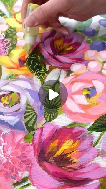 Ali Kay, Nancy Medina, Floral Still Life, Bright Art, Floral Artwork, Happy Art, Painting Lessons, Painting Videos, Green Art