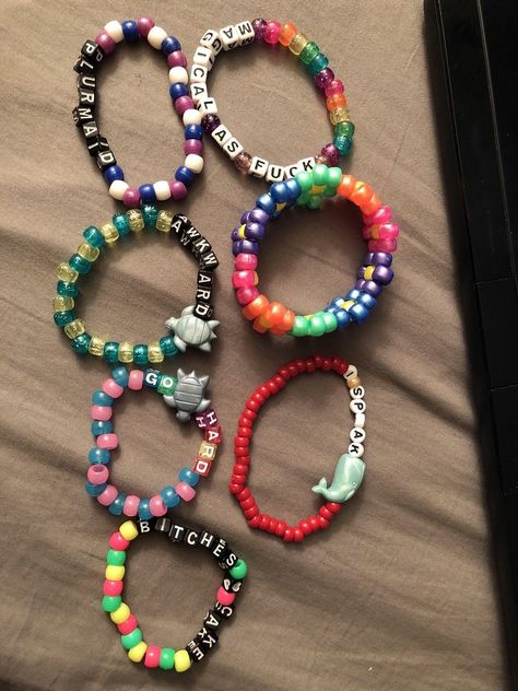 Bead Kandi, Rave Bracelets, Rave Kandi, Diy Kandi Bracelets, Pony Bead Bracelets, Beaded Braclets, Homemade Bracelets, Kandi Ideas, Rave Babe