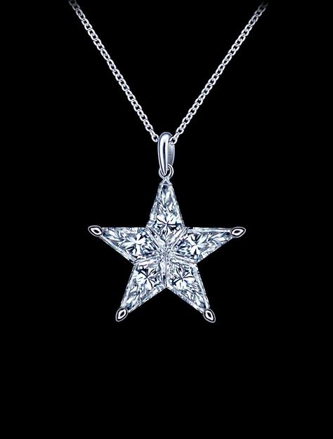 0.38 Ct Natural Star Diamond (Made Of 5 Kite Cut Diamonds) Pendant On 18k White Gold - Jewelry blog Simple Heart Necklace, Diamond Star Necklace, Gold Pearl Jewelry, Book Jewelry, Treble Clef, Diamond Star, Star Jewelry, Moon Jewelry, Girly Jewelry