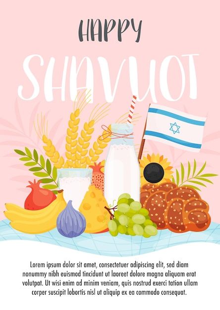 Vector happy shavuot day greeting card f... | Premium Vector #Freepik #vector #shavuot #shabbat #torah #synagogue Happy Shavuot, Hebrew Text, Jewish Holiday, Torah, Vector Photo, Lorem Ipsum, Premium Vector, Graphic Resources, Greeting Card