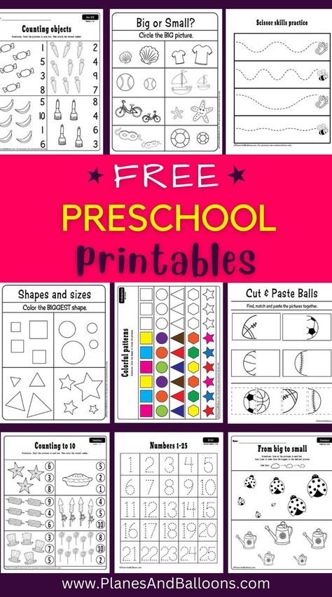 Preschool Worksheets Free Printables, Shape Worksheets For Preschool, Pre K Worksheets, Homeschool Preschool Activities, Homeschool Worksheets, Free Preschool Printables, Preschool Math Worksheets, Free Preschool Worksheets, Worksheets For Preschool