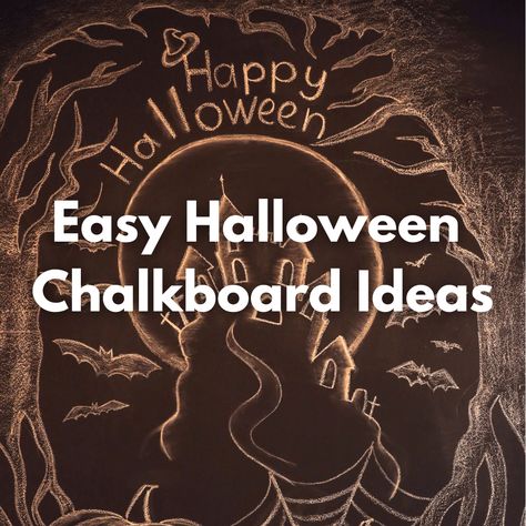 9 Easy Halloween Chalkboard Ideas For Sustainable Halloween Decor - Sustain Life Journal Diy Halloween Chalkboard Sign, Happy Halloween Chalkboard Art, Chalk Art Halloween Ideas, Halloween Chalkboard Art Diy, Black Poster Ideas, Trick Or Treat Chalkboard Ideas, Fall Chalkboard Art Diy Easy, Halloween Mural Ideas, Halloween Chalkboard Ideas Chalk Art