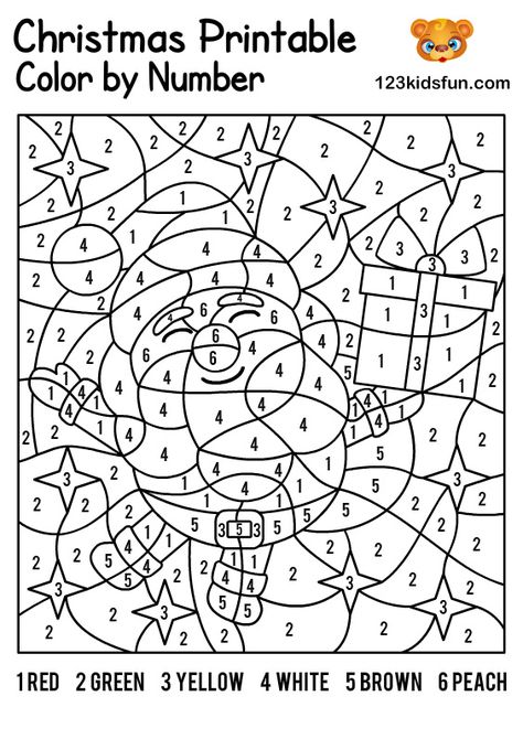 FREE Christmas Color by Number,  Coloring Pages for Kids Printable. Kids learning color and numbers. Best activities for Toddlers and preschoolers. Color By Number For Kids, Number For Kids, Christmas Color By Number, Color By Number Printable, Christmas Coloring Sheets, Printable Christmas Coloring Pages, Christmas Worksheets, Christmas Activities For Kids, Christmas School